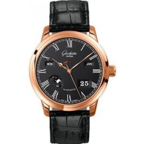 Glashutte Senator Perpetual Calendar Black Dial 18K Rose Gold Automatic Men's Watch 100-02-25-05-05 watches