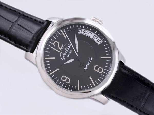 Glashutte Senator Sixties 39-52-04-02-04 44mm Black Dial Automatic Watch watches