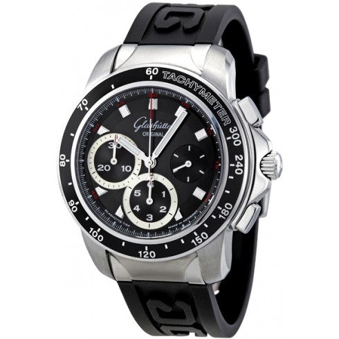 Glashutte Sport Evolution Chronograph Black Dial Black Rubber Men's Watch 39-31-43-03-04 watches