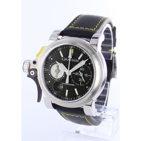 Graham Chronofighter Black Dial Black Leather Men's Watch 2TRAS.B01A.L95B watches