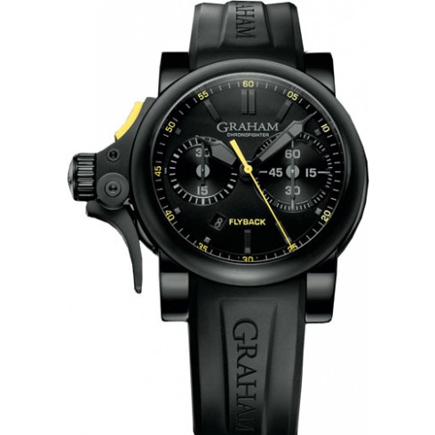 Graham Chronofighter Black Dial Black Rubber Automatic Men's Watch 2TRABB11A watches