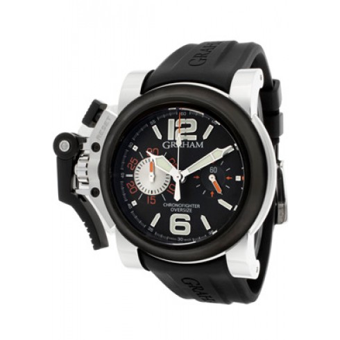 Graham Chronofighter Black Dial Black Rubber Men's Watch 2OVBV.B07A.K10 watches