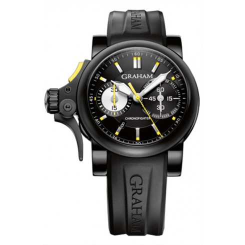 Graham Chronofighter Black Dial Black Rubber Men's Watch 2TRAB.B01A watches