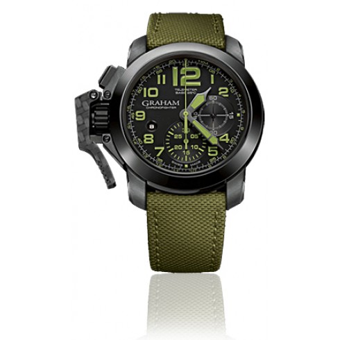 Graham Chronofighter Oversize Automatic Chronograph Black Dial Green Techno Fabric Men's Watch 2CCAUG01A watches