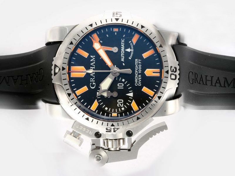 Graham Chronofighter Oversize Commander 2OVATCO.B01A.K10B Blue Dial Stainless Steel Case Watch watches