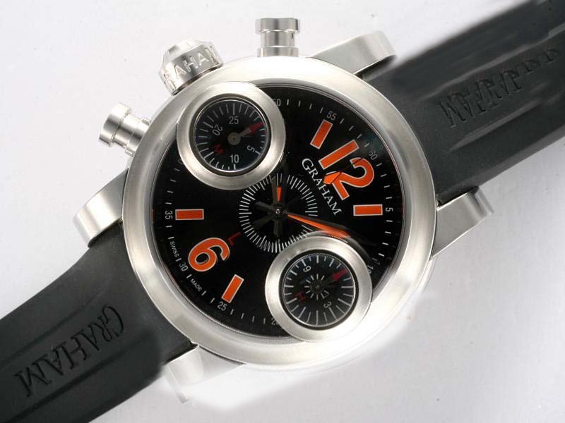 Graham Chronofighter R.A.C Chronograph 2CFCS.B18A.K25B Black Dial Stainless Steel Bezel Watch watches