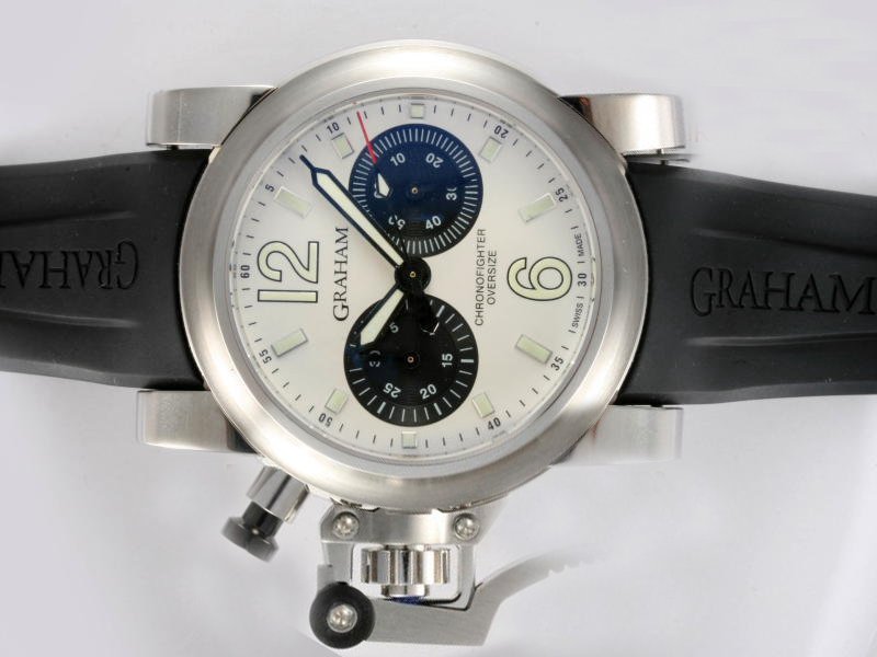 Graham Chronofighter R.A.C Silver Fighter 2CRBS.S01A.L80B Automatic 46mm White Dial Watch watches