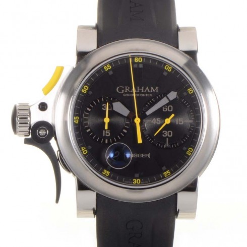 Graham Chronofighter Trigger Black Dial Black Rubber Men's Watch 2TRAS watches