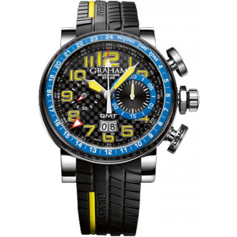 Graham Silverstone Automatic Chronograph Black Dial Black Rubber Strap Men's Watch 2BLCHB06A watches