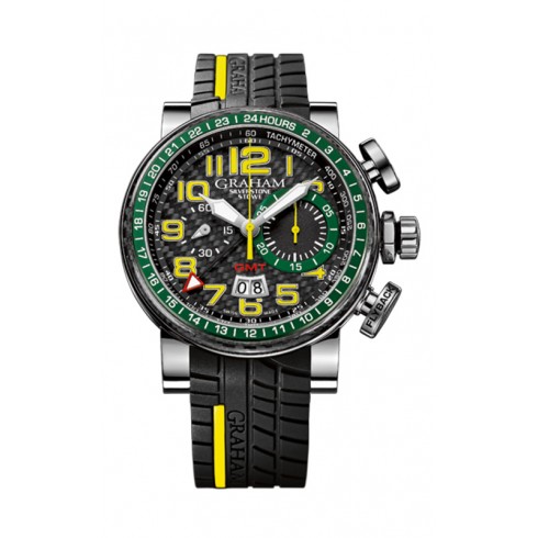 Graham Silverstone Automatic Chronograph Black Dial Black Rubber Strap Men's Watch 2BLCHB33A watches