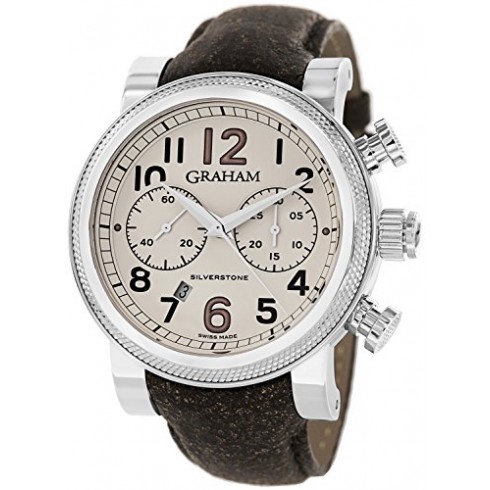 Graham Silverstone Vintage 30 Chronograph Beige Dial Brown Leather Men's Watch 2BLFSW06A watches
