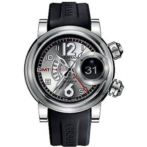 Graham Swordfish Grillo Silver Dial Black Rubber Men's Watch 2SWASGMT.S01A.K06B watches