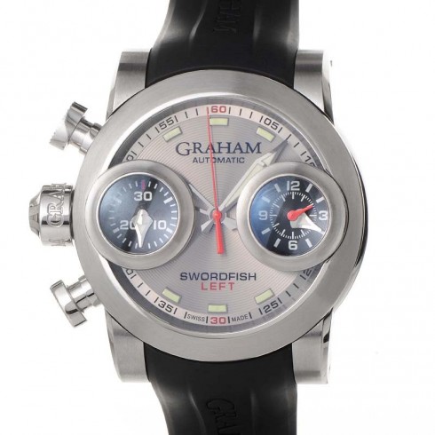 Graham Swordfish Silver Dial Black Rubber Men's Watch 2SWBS.S09L.K58S watches