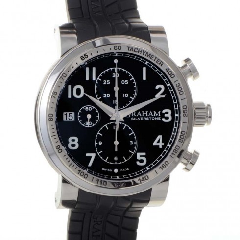 Graham Vintage Silverstone Black Dial Black Rubber Men's Watch 2BLES.B35A.A23F watches