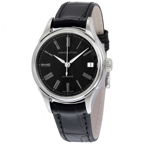 Hamilton Classic Valiant Black Dial Black Leather Ladies Watch H39415734 watches