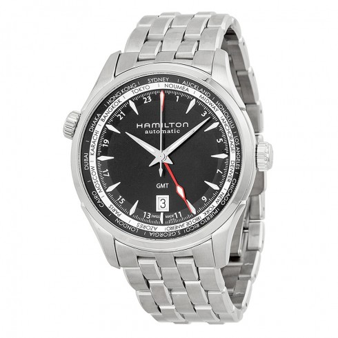 Hamilton Jazzmaster Black Dial GMT Stainless Steel Men's Watch H32695131 watches