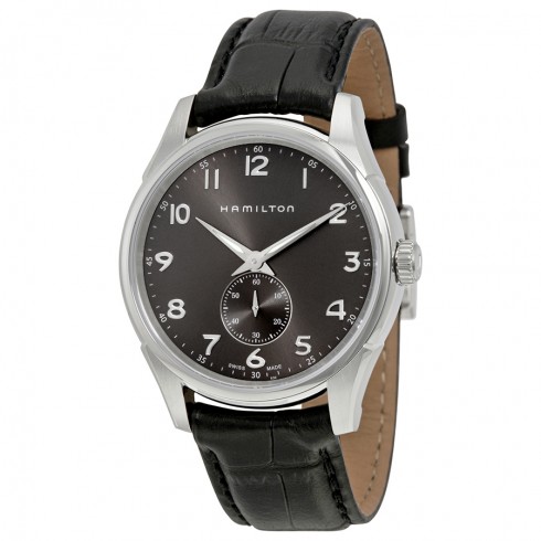Hamilton Jazzmaster Grey Dial Black Leather Strap Watch H38411783 watches