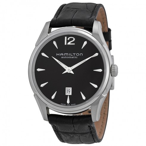 Hamilton Jazzmaster Black Dial Black Leather Strap Men's Watch H38615735 watches