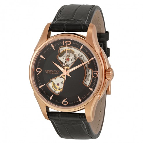 Hamilton Jazzmaster Open Heart Rose Gold Plated Case Automatic Men's Watch H32575735 watches