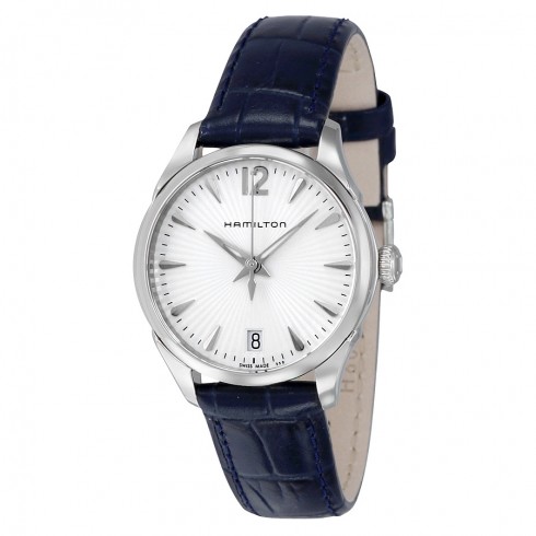 Hamilton Jazzmaster Silver Dial Blue Leather Ladies Watch H42211655 watches