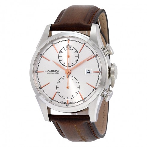 Hamilton Jazzmaster Spirit of Liberty Automatic Silver Dial Brown Leather Men's Watch watches