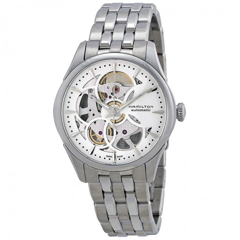 Hamilton Jazzmaster Viewmatic Automatic Skeleton Dial Stainless Steel Ladies Watch H32405111 watches