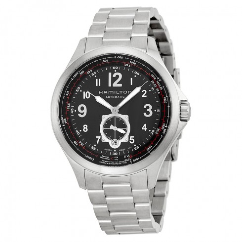 Hamilton Khaki Aviation Black Dial Stainless Steel Automatic Men's Watch H76655133 watches