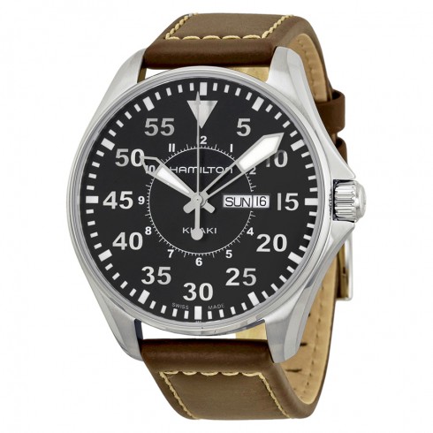Hamilton Khaki Aviation Pilot Black Dial Men's Watch H64611535 watches