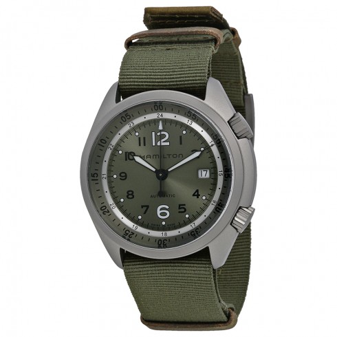 Hamilton Khaki Aviation Pilot Pioneer Automatic Dark Green Dial Dark Green Nato Men's Watch H80405865 watches