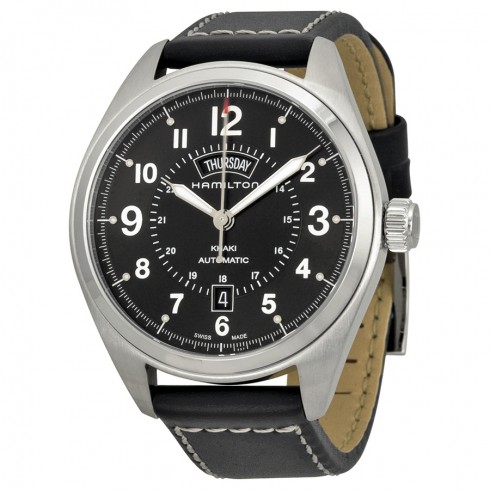 Hamilton Khaki Field Black Dial Black Leather Men's Watch H70505733 watches