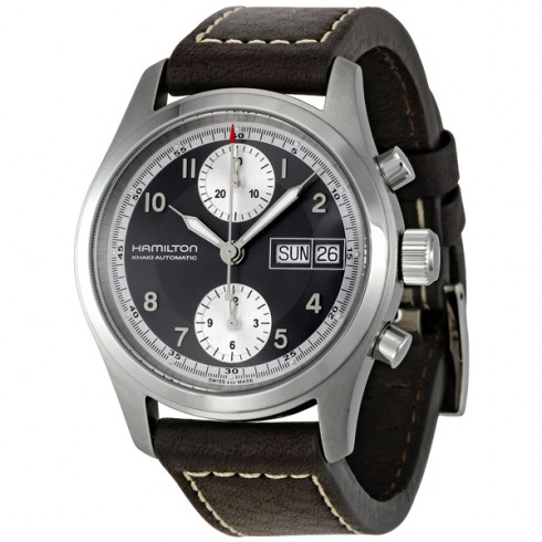 Hamilton Khaki Field Black Dial Chronograph Automatic Men's Watch H71466583 watches