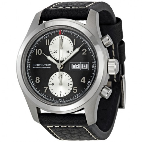 Hamilton Khaki Field Black Dial Chronograph Automatic Men's Watch H71566733 watches