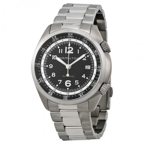 Hamilton Khaki Pilot Pioneer Automatic Black Dial Stainless Steel Men's Watch H76455133 watches
