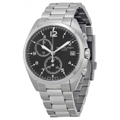 Hamilton Khaki Pilot Pioneer Chronograph Black Dial Men's Watch H76512133 watches