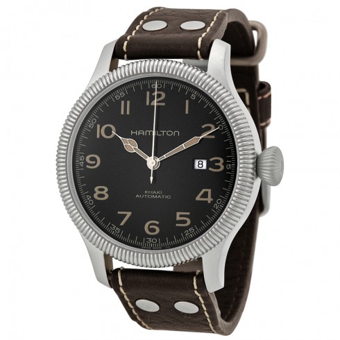 Hamilton Khaki Pioneer Black Dial Leather Strap Men's Watch H60515533 watches