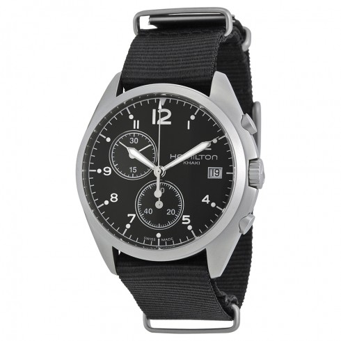 Hamilton Pilot Pioneer Chronograph Black Dial Men's Watch H76552433 watches