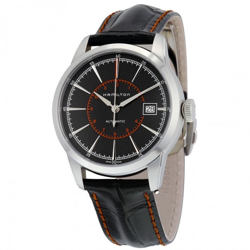 Hamilton Railroad Black Dial Black Leather Men's Watch H40555731 watches