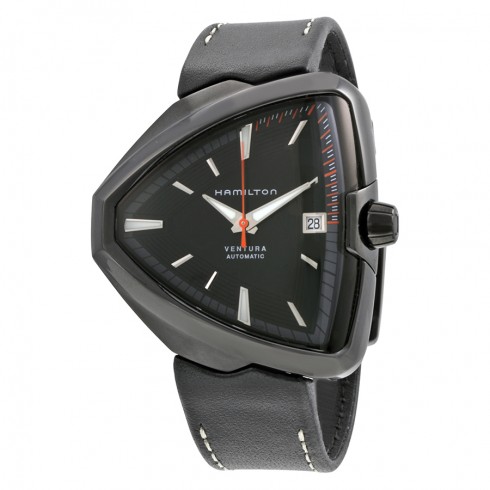 Hamilton Ventura Elvis80 Automatic Black Dial Black Leather Men's Watch H24585731 watches