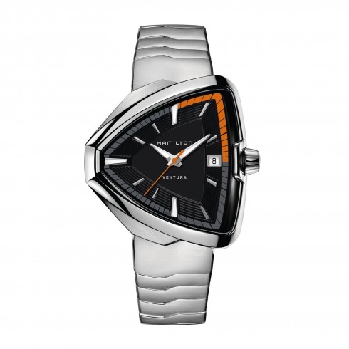 Hamilton Ventura Elvis80 Black Dial Stainless Steel Men's Watch H24551131 watches