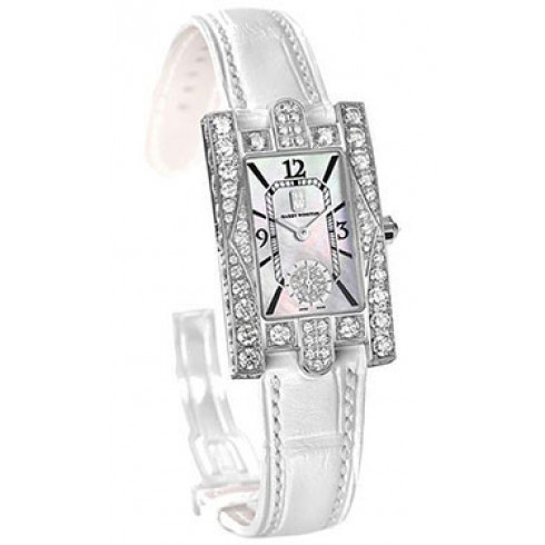 Harry Winston Avenue C Aurora Mother of Pearl Dial 18kt White Gold Diamond White Alligator Ladies Watch AVEQHM21WW231 watches