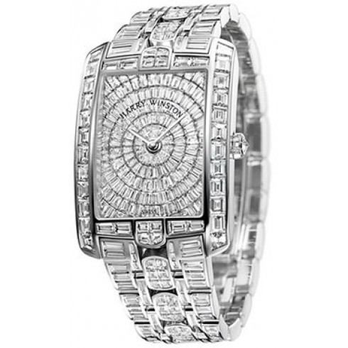 Harry Winston Avenue C Diamond Pave Dial 18kt White Gold Baguette Diamond Men's Watch AVCQHM35WW001 watches