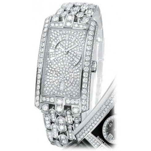 Harry Winston Avenue C Diamond Pave Dial 18kt White Gold Diamond Unisex Watch AVCQHM26WW097 watches
