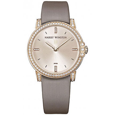 Harry Winston Midnight Champagne Sunray Dial 18kt Rose Gold Diamond Ladies Watch MIDQHM32RR002 watches