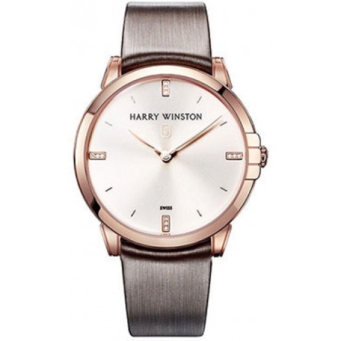 Harry Winston Midnight Champagne Sunray Dial 18kt Rose Gold Satin Men's Watch MIDQHM39RR001 watches