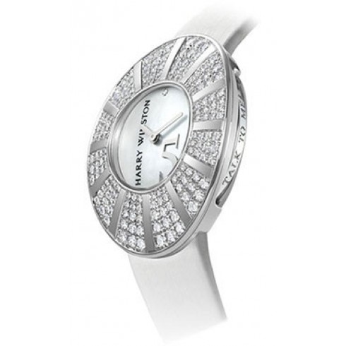 Harry Winston Mother of Pearl 18kt White Gold Diamond Satin Ladies Watch TTMQHM33WW010 watches