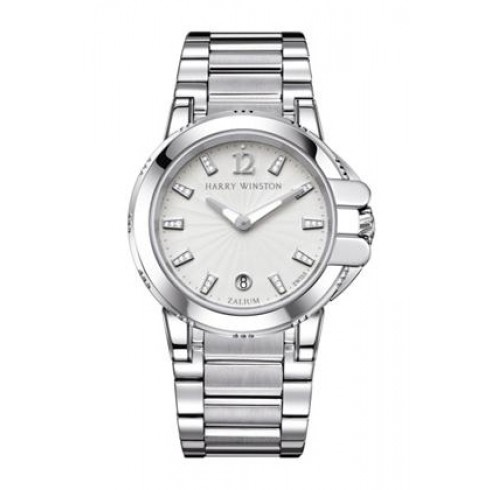 Harry Winston Ocean Sport Silver Diamond Dial Zalium Ladies Watch OCSQHD36ZZ004 watches