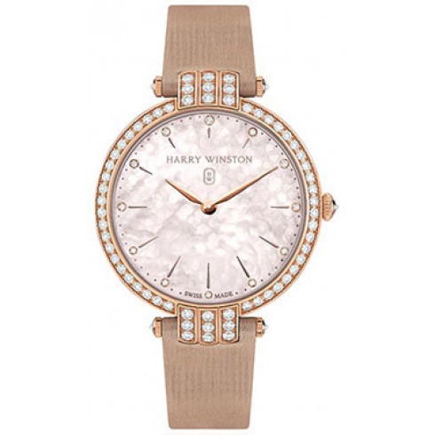 Harry Winston Premier Diamond Mother of Pearl Dial Rose Gold Ladies Watch PRNQHM36RR001 watches