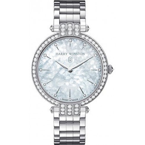 Harry Winston Premier Diamond Mother of Pearl Dial White Gold Ladies Watch PRNQHM36WW002 watches