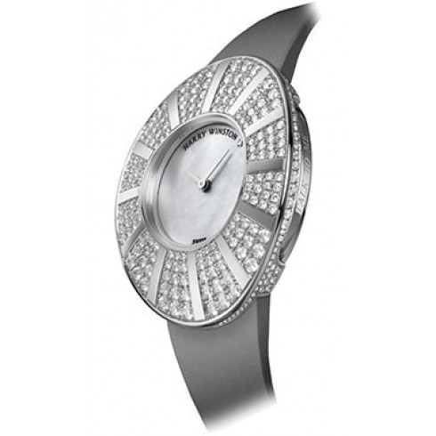 Harry Winston Talk To Me Mother Of Pearl 18kt White Gold Satin Ladies Watch TTMQHM33WW019 watches