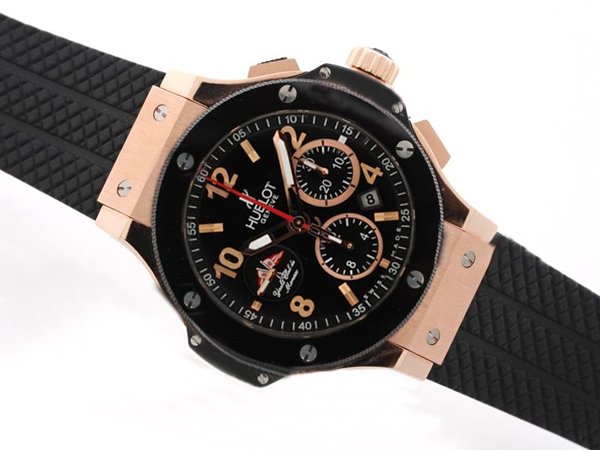 Hublot Big Bang 44mm 301.AM.130.RX.YCM07 Round Black Dial Rose Gold Case Watch watches